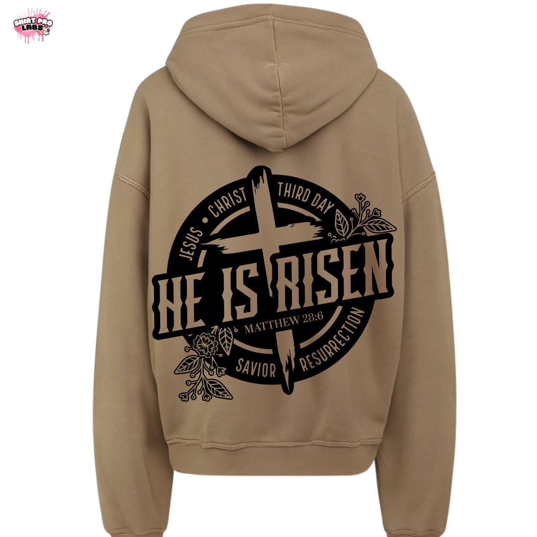 He Is Risen Hoodie – Walk by Faith Collection