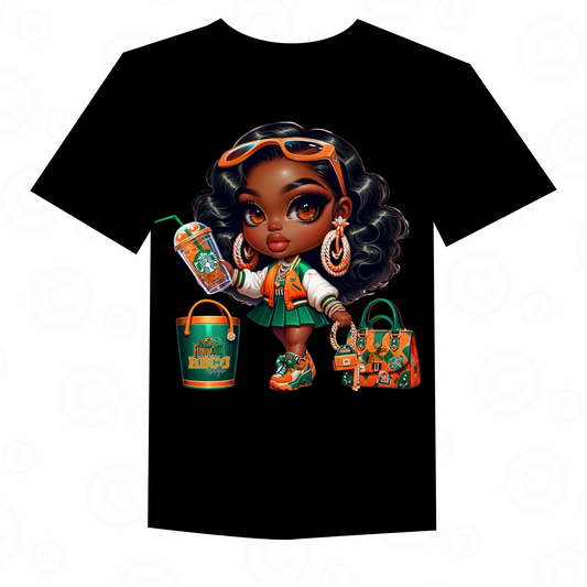 FAMU Fashionista | Classic Cotton Blend Crew Neck T-Shirt