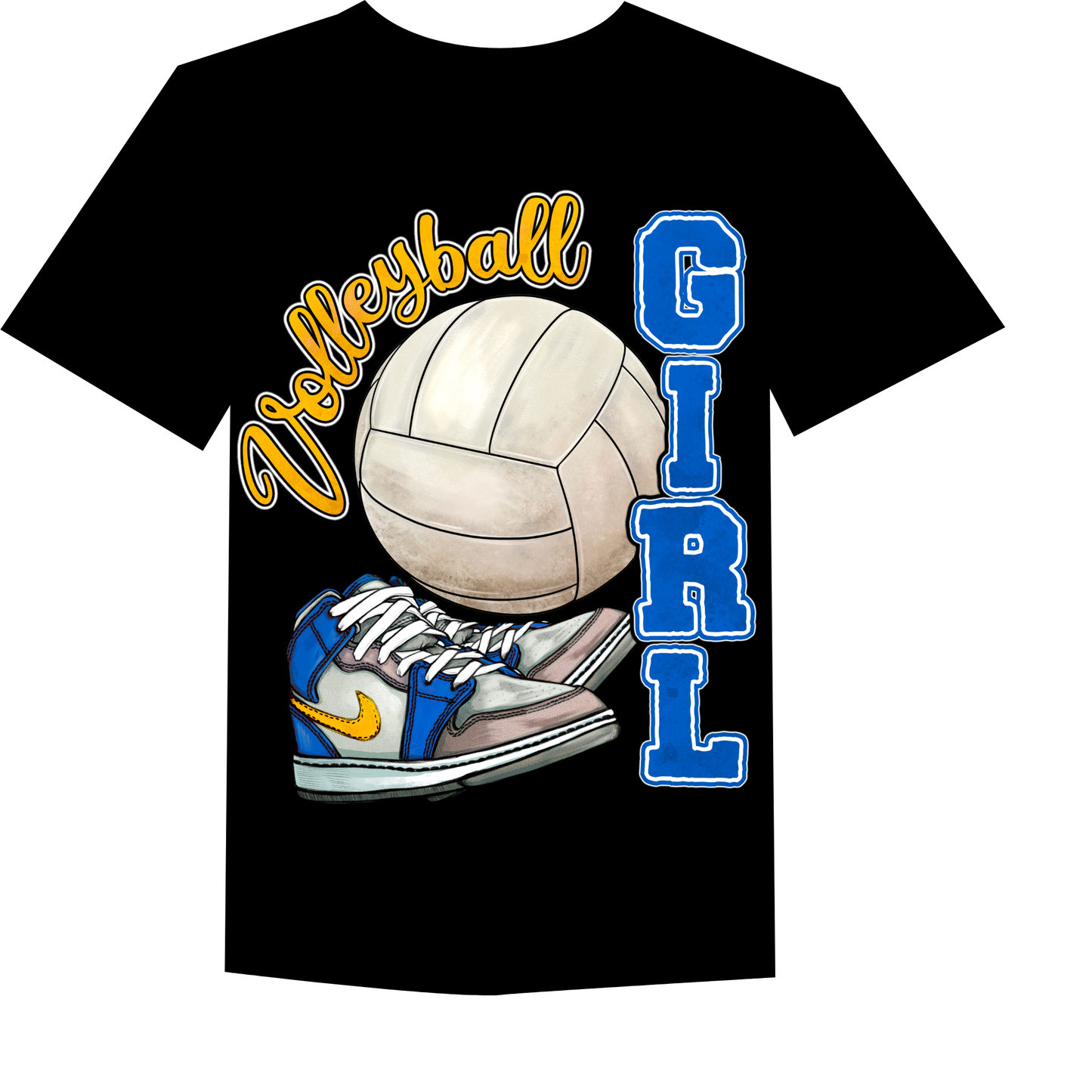 Volleyball girl blue & gld.